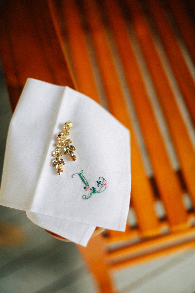 Wedding jewelry and handkerchief