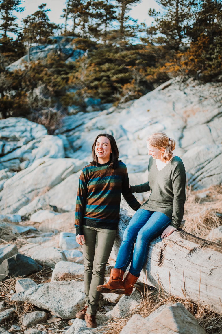Girlfriends laughing at Yakutania Point in Skagway, Alaska. 
