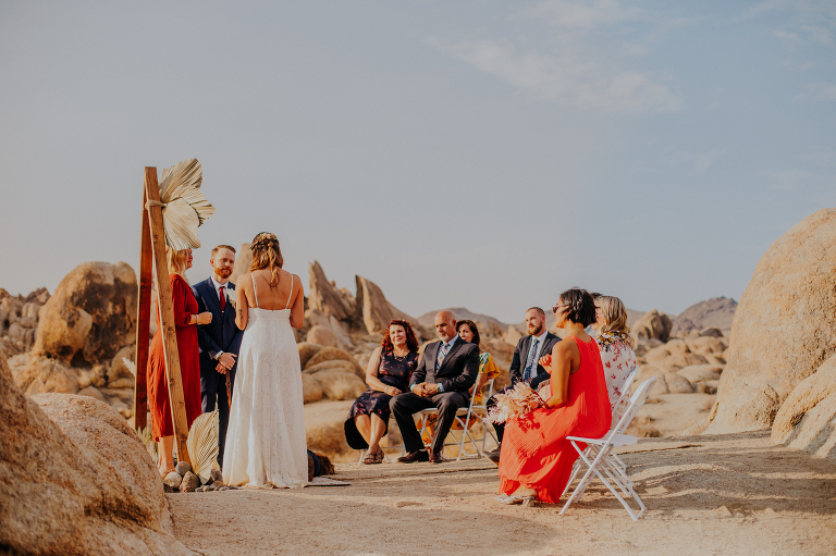 Kristi and Paul say their vows during their Alabama Hills elopement.