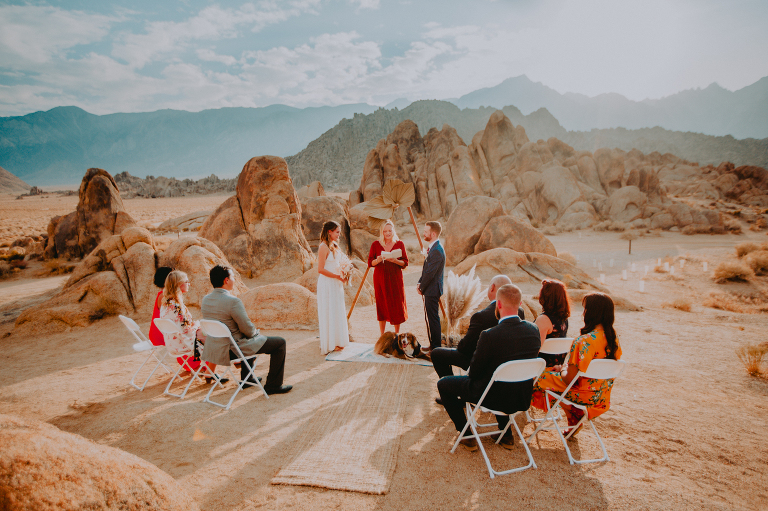 Paul & Kristi stand together, ready to elope in Alabama Hills.