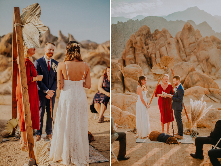 Paul and Kristi read their vows during their ceremony in Alabama Hills.